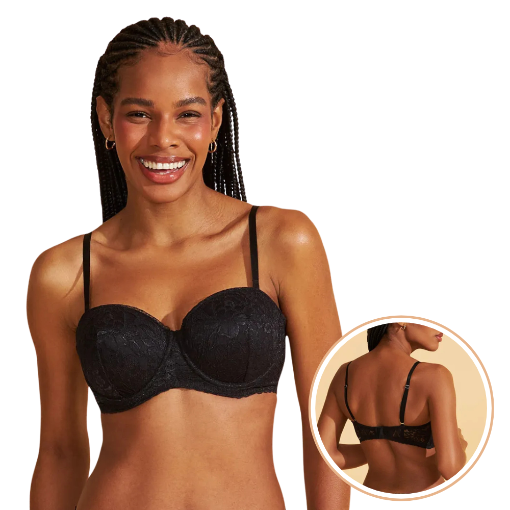 Sutiã com Alças Removíveis de Renda com Bojo Modelo Tomara que Caia