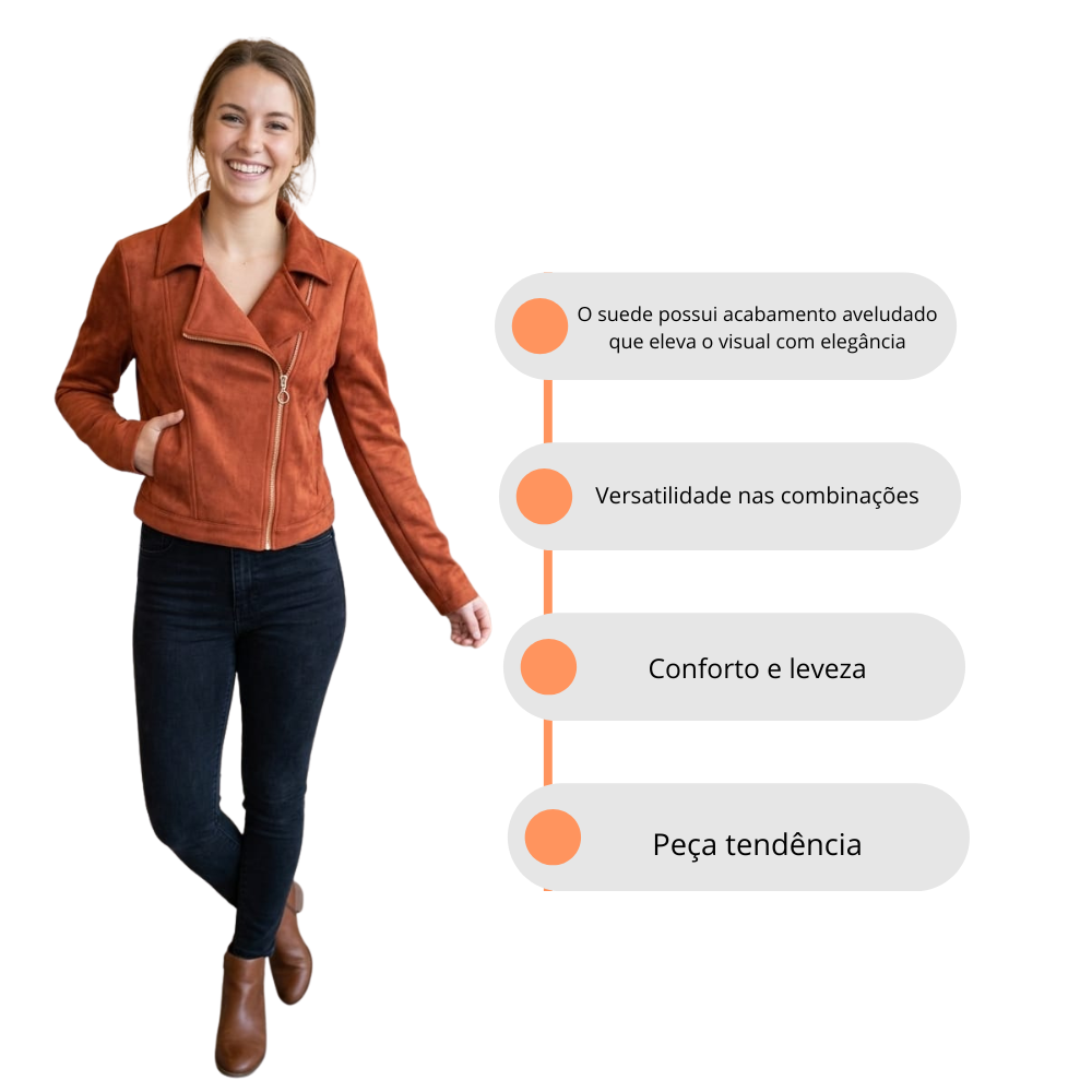 Jaqueta Feminina em Suede