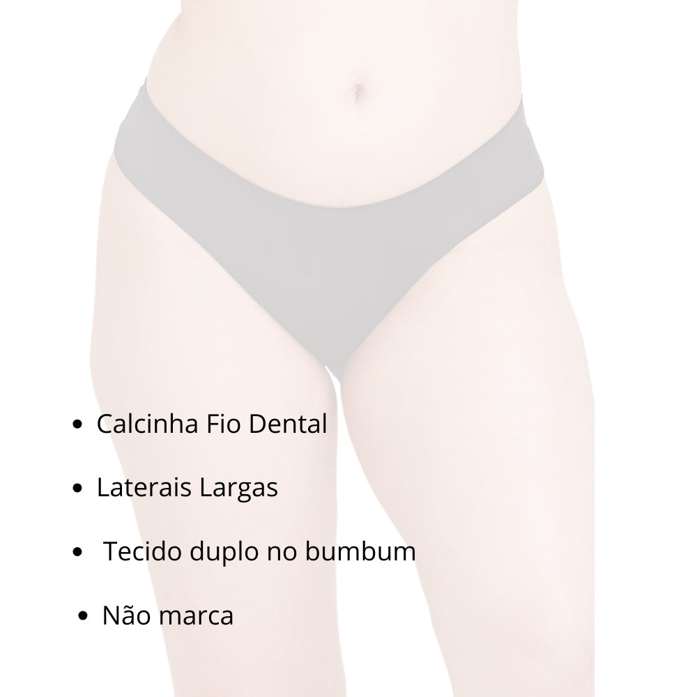 Calcinha Fio Dental com Laterais Largas - Conforto e Estilo para Todos os Dias