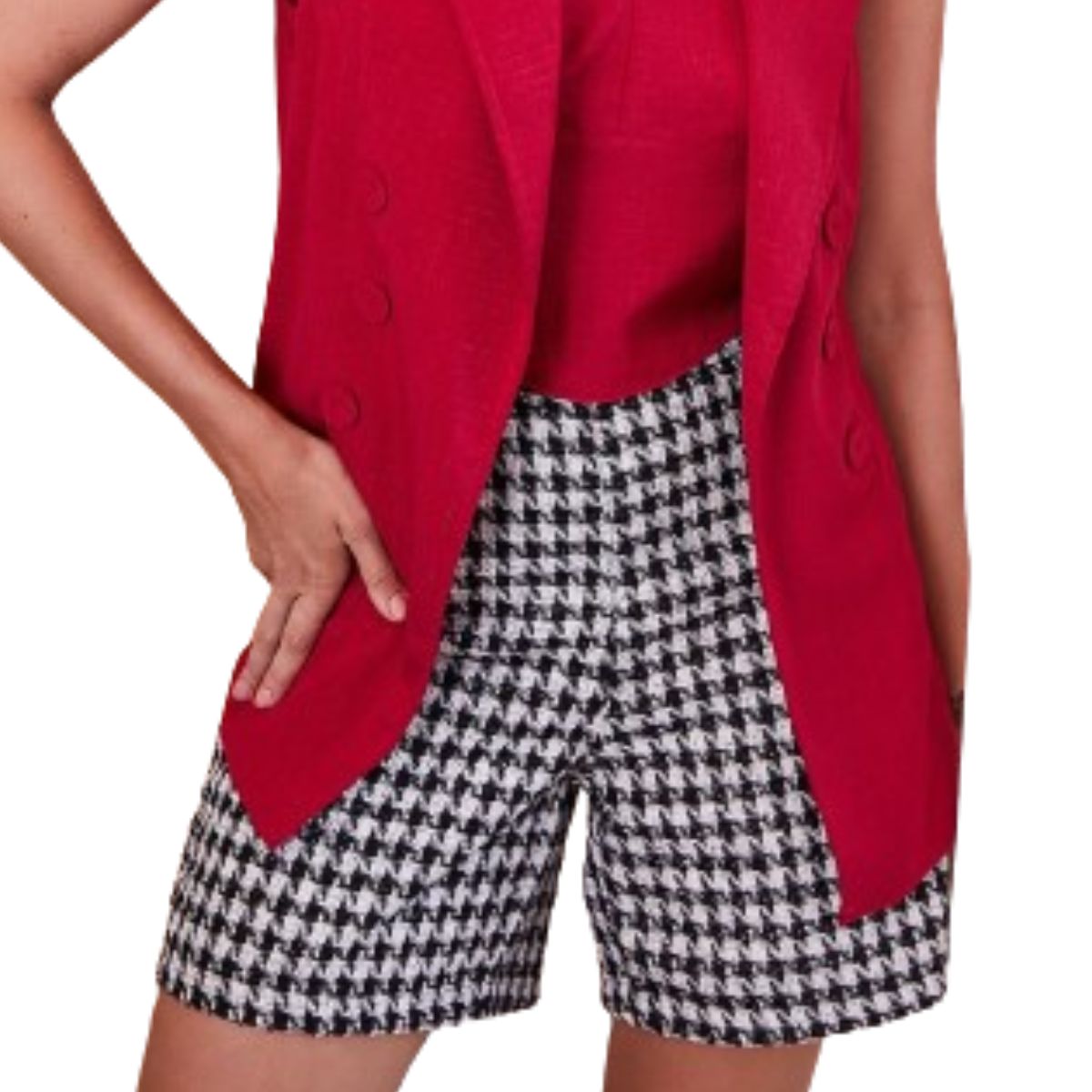 Shorts Feminino Casual Xadrez para Look Moderno