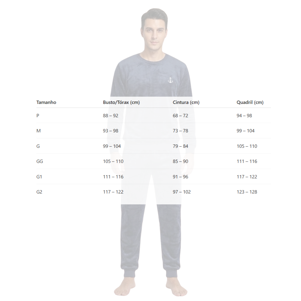 Pijama Masculino em Fleece Conforto para os Dias Frios