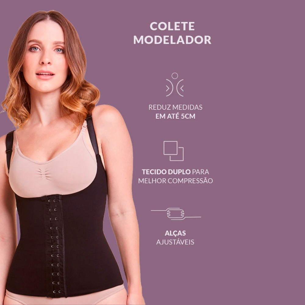 Colete Modelador Estético  Reduz Medidas em até 5cm
