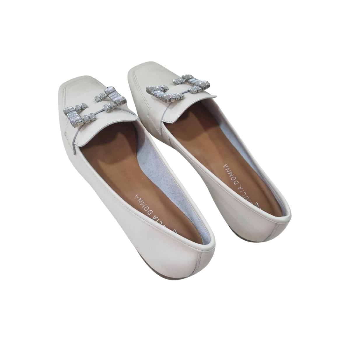 Sapatilha Atanado Monaco Off White com Detalhe em Pedras