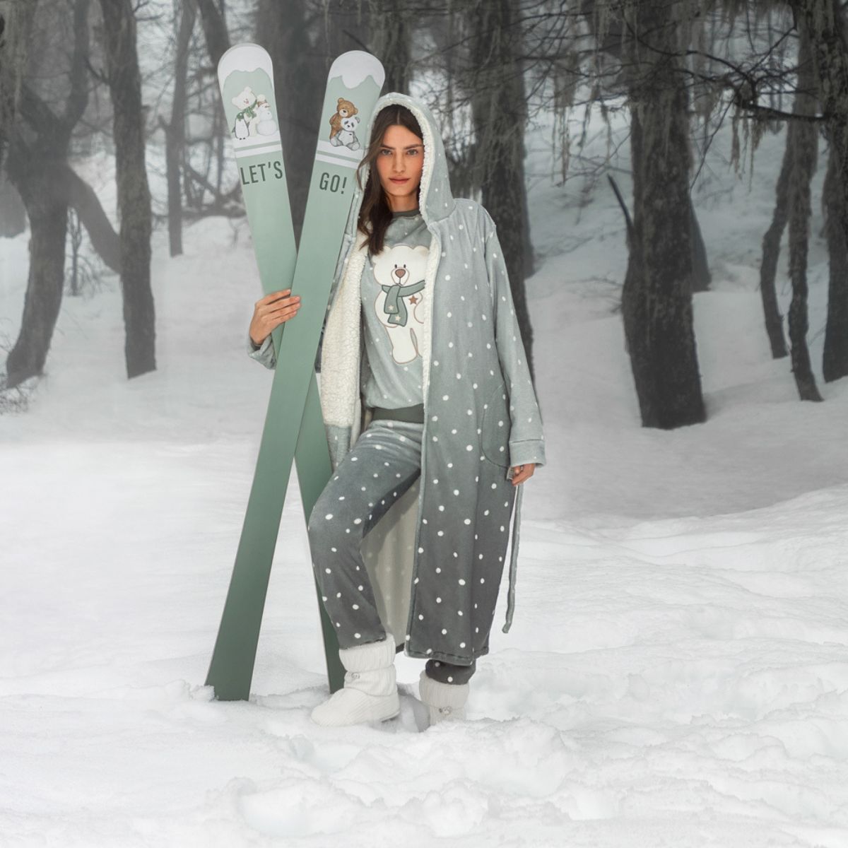 Pijama Fleece Urso Ollie Degradê