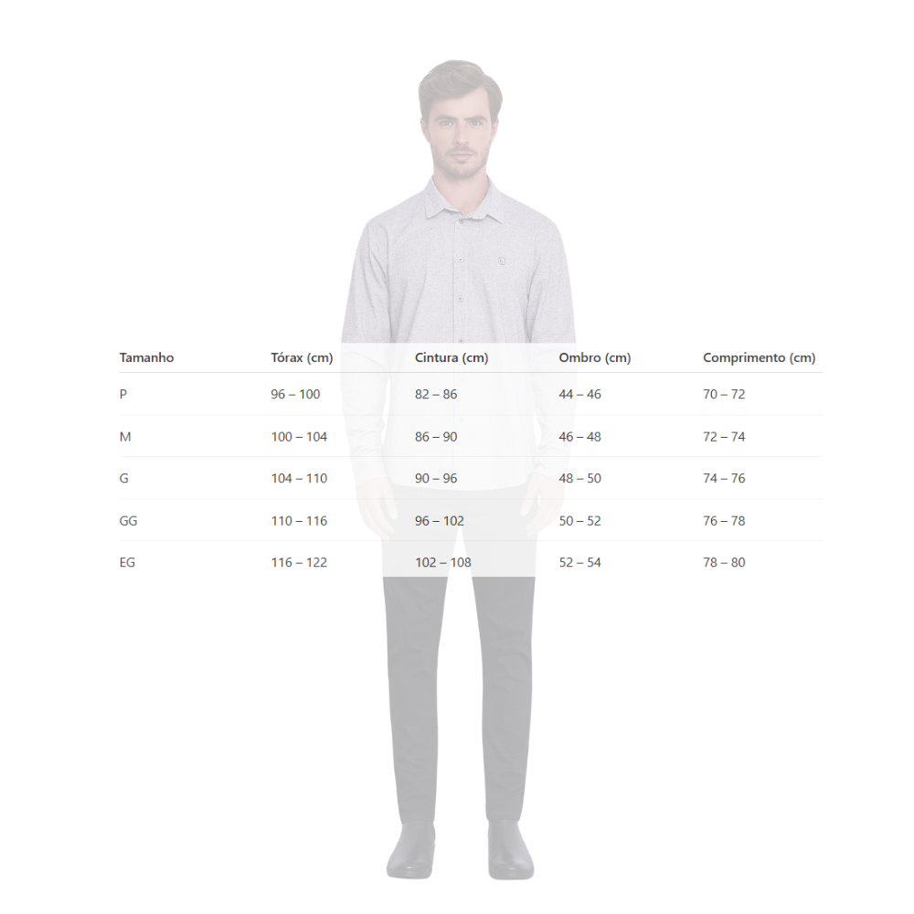 Camisa Masculina Casual Slim Fit em Algodão