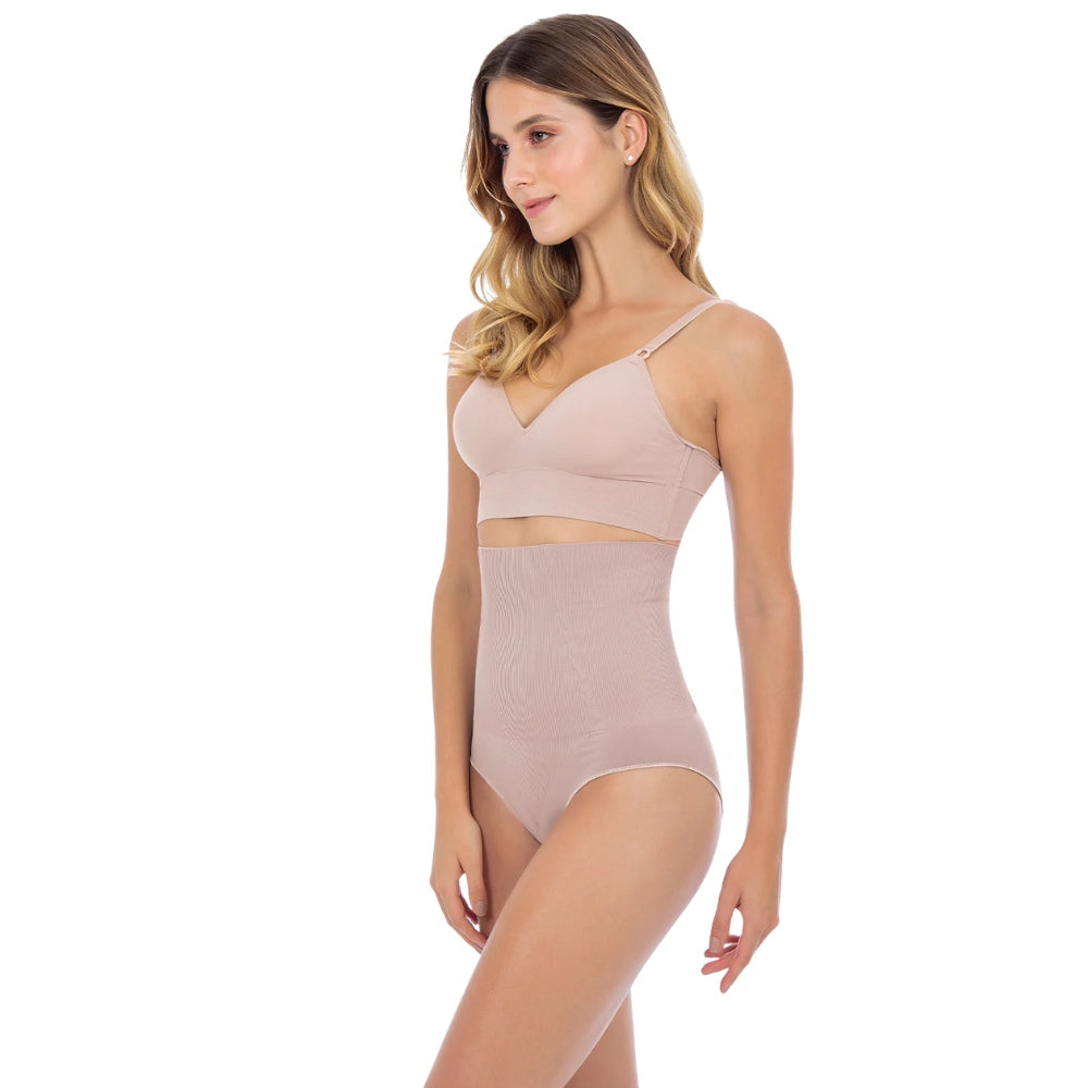 Calcinha Abdominal Cintura Alta com Barbatanas que não Enrolam e Redução de Medidas