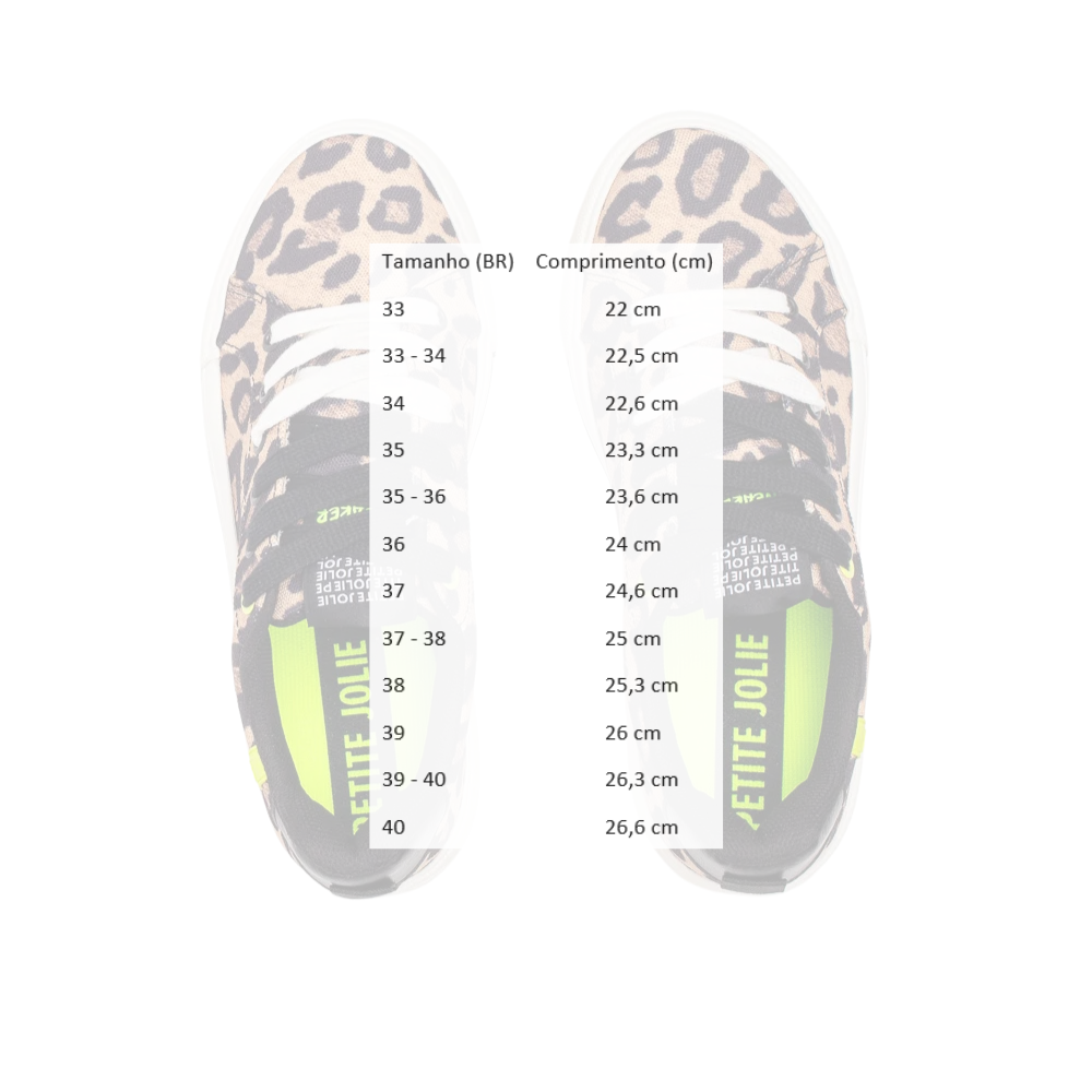 Tênis Feminino Despojado Petite Jolie Pump Onça Sola Limão