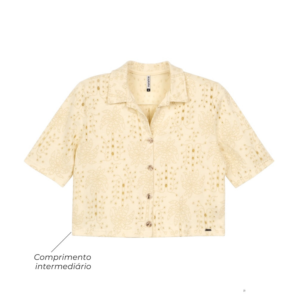 Blusa em Meia Malha de Algodão Devorê