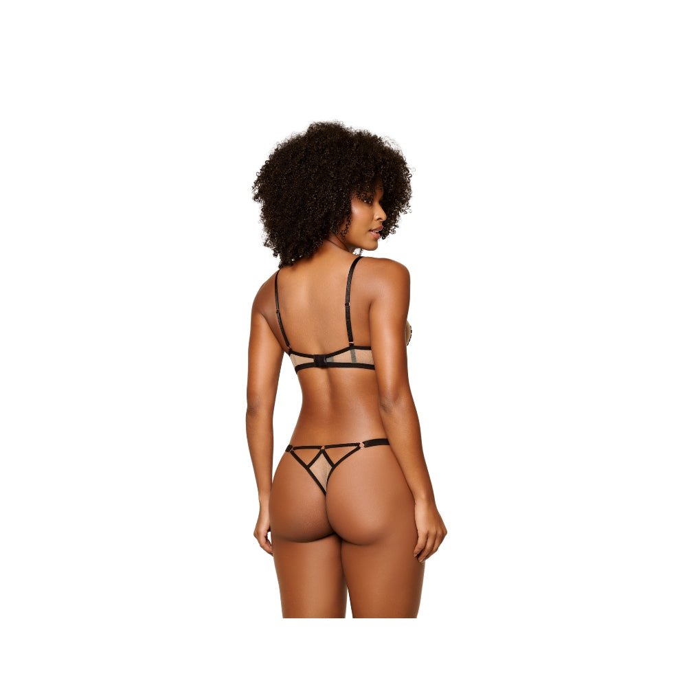 Conjunto de Lingerie de Luxo Preta com Tule