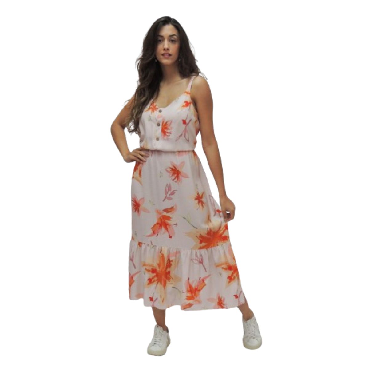 Vestido Feminino Midi Floral