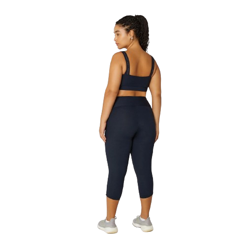 Legging 3/4 Elástico Lateral Cós Alto com Sustenção