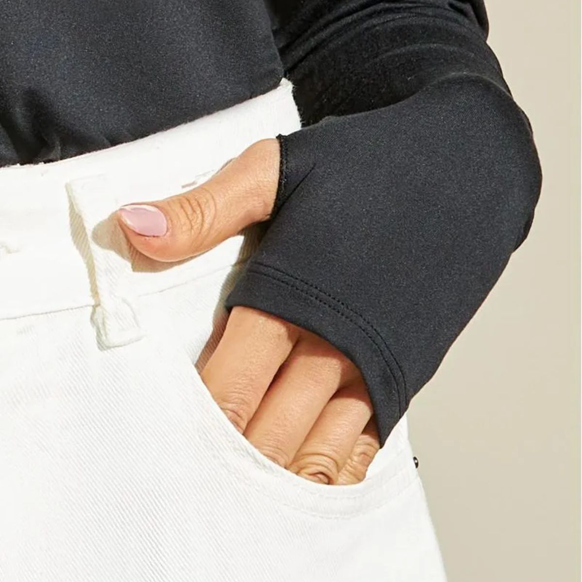 Blusa Básica Avulsa De Visco SKin Recco com Abertura para Dedo