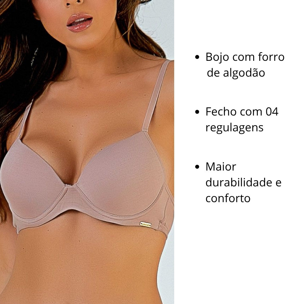 Sutiã com Bojo em Algodão Respirável