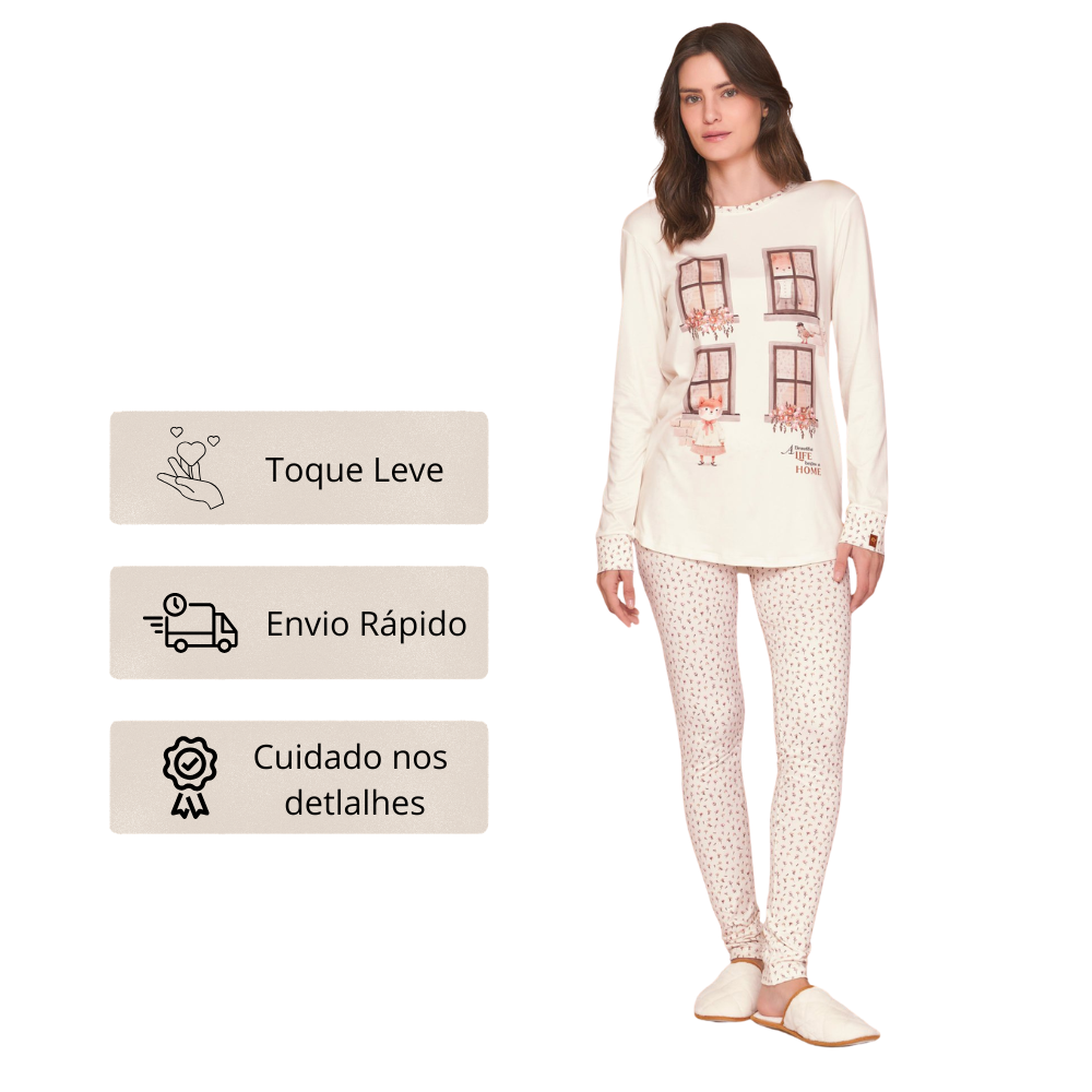 Pijama Legging Feminino Cots Cats em Sublime Touch