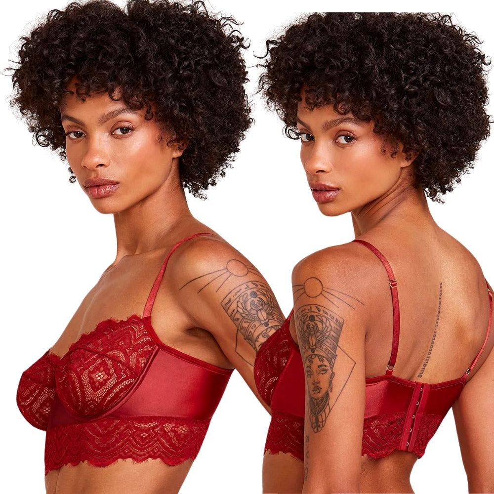 Conjunto de Lingerie Sutiã e Calcinha String Fio Dental em Renda