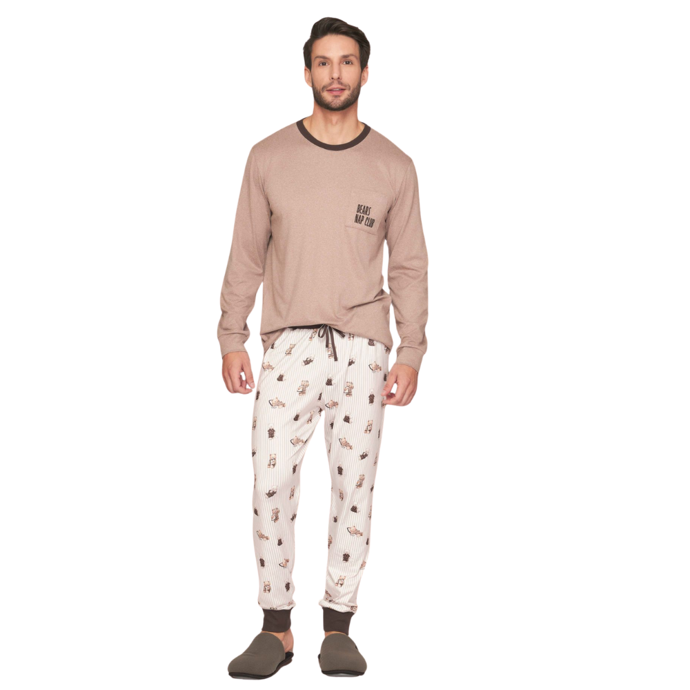 Pijama Jogger Masculino Nap Club em Malha Melange Sublime Touch - Lua Luá