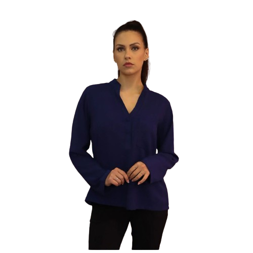 Blusa Feminina em Crepe Chevron Caimento Fluido e Elegante