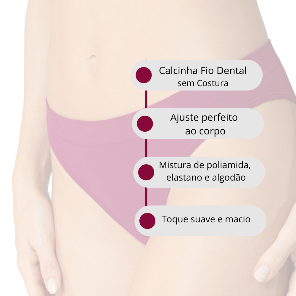 Calcinha Fio Dental em Microfibra sem Costura