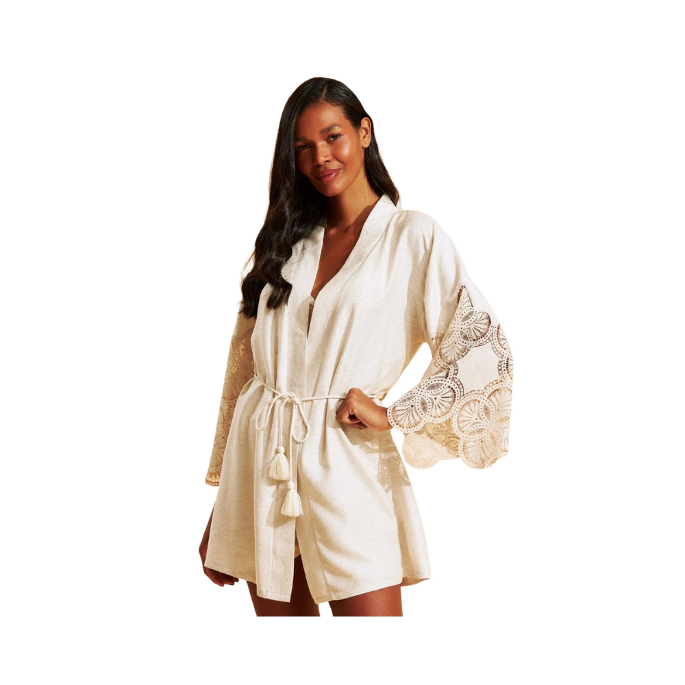 Robe de Viscolinen com Renda