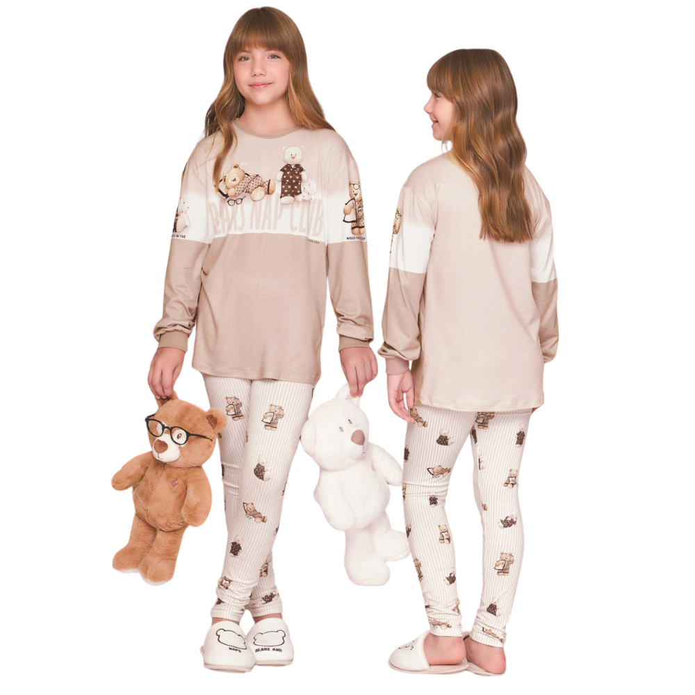 Pijama Legging Infantil Feminino Nap Club em Sublime Touch - Lua Luá