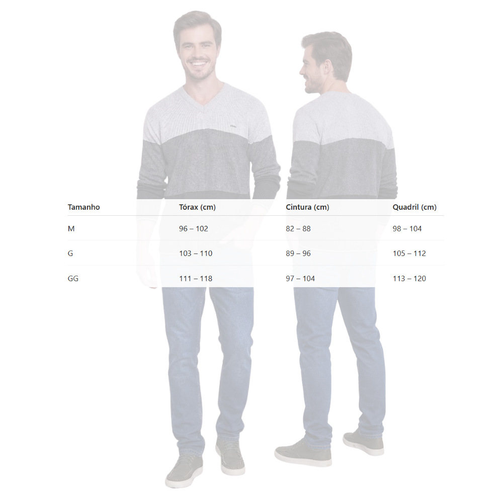 Malha Masculina em Tricot Gola V