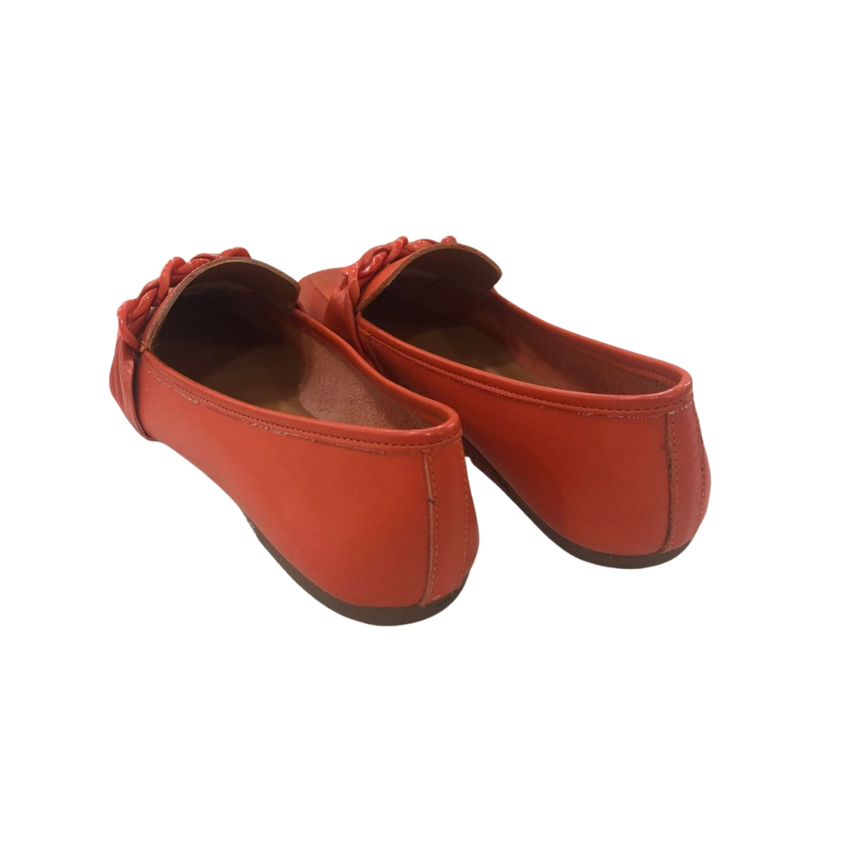 Sapatilha Atanado Stone Laranja em Couro com Detalhe em Cima