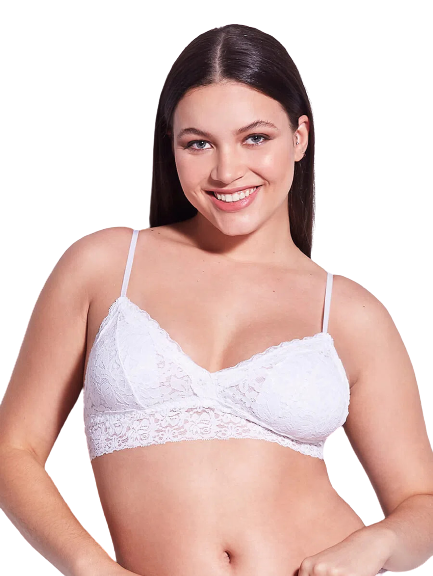 Sutiã Top Triângulo com Bojo Removível em Renda