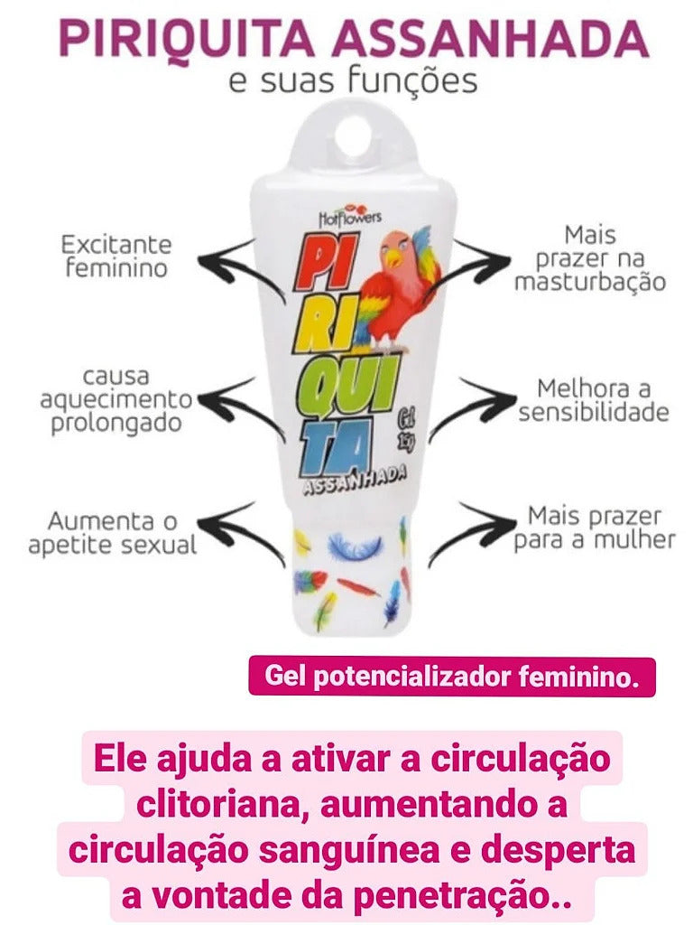 Gel Lubrificante Feminino Piriquita Assanhada Hot Flowers