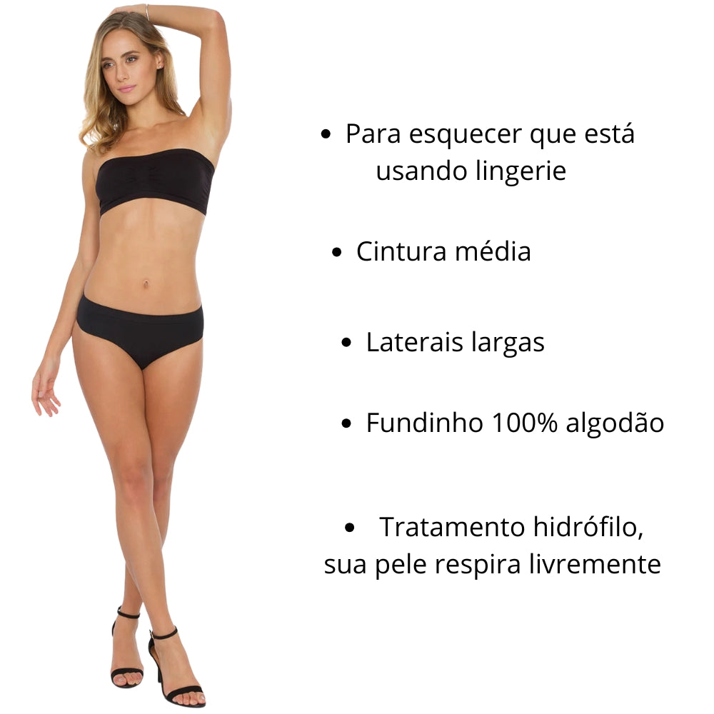 Calcinha Alta Cavada Conforto Ideal para o Dia a Dia com Tratamento Hidrófilo
