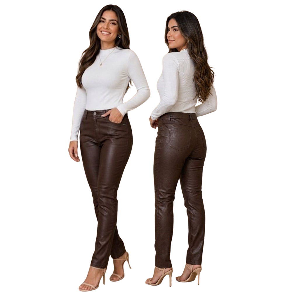 Calça Feminina Skinny Resinada