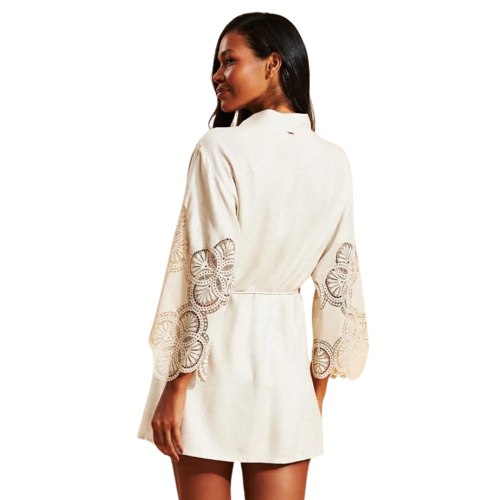 Robe de Viscolinen com Renda