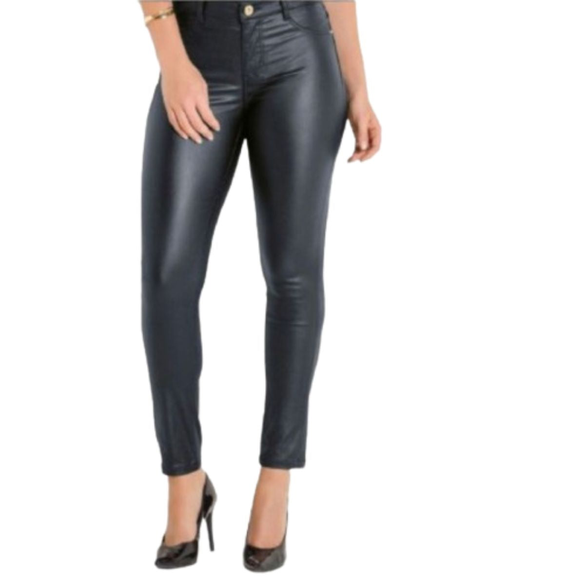 Calça Feminina Skinny Resinada Super Tendência