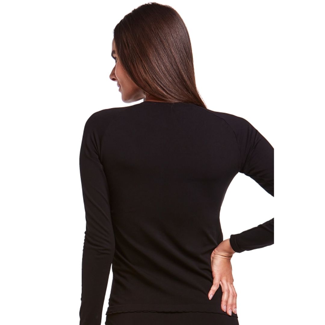 Básica Feminina Skin Manga Longa  Segunda Pele Plié Isolamento Térmico