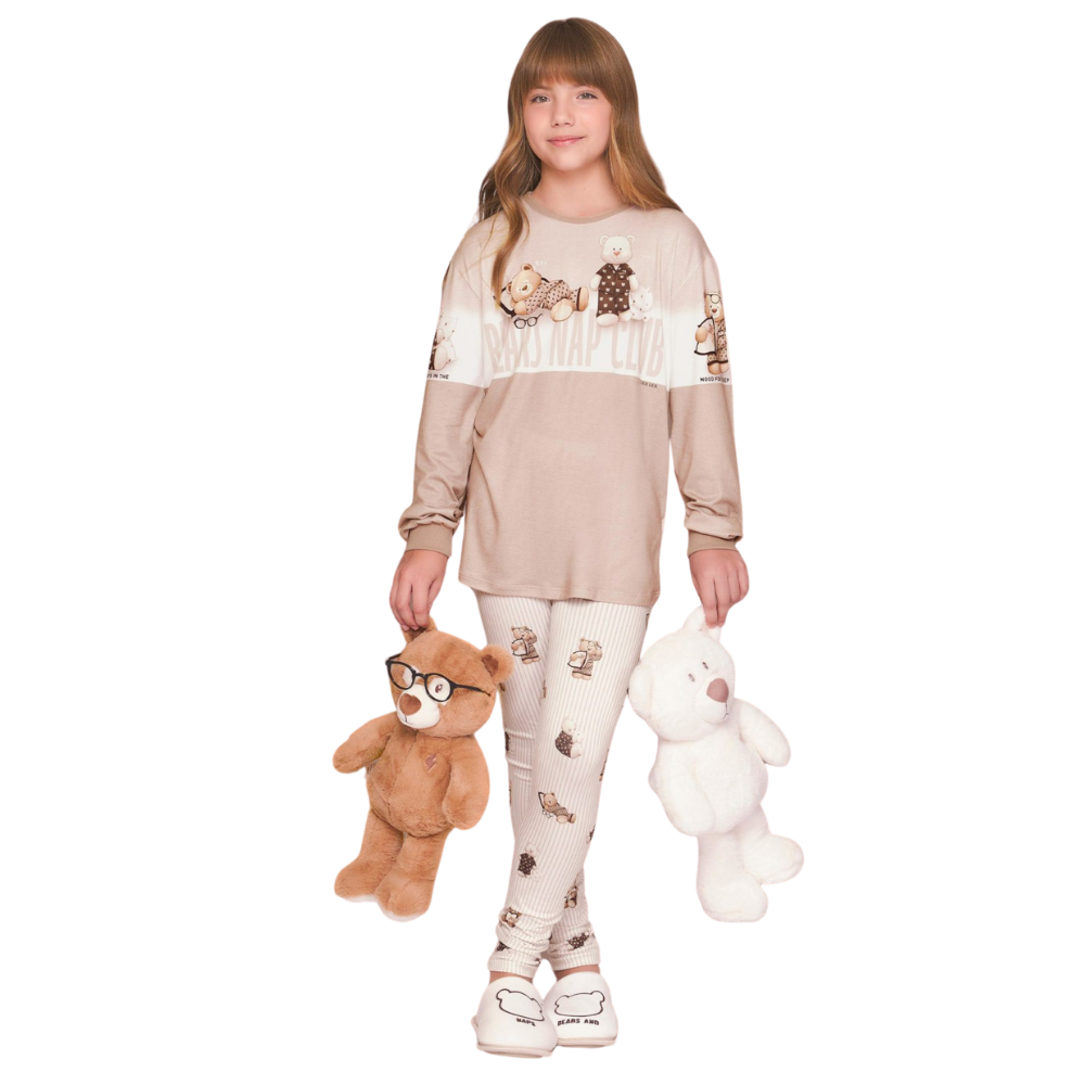 Pijama Legging Infantil Feminino Nap Club em Sublime Touch - Lua Luá