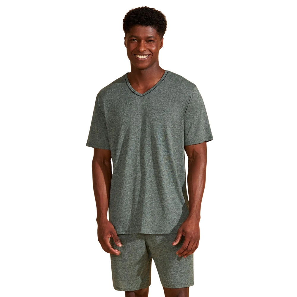 Pijama Masculino de Microdry Camiseta e Shorts
