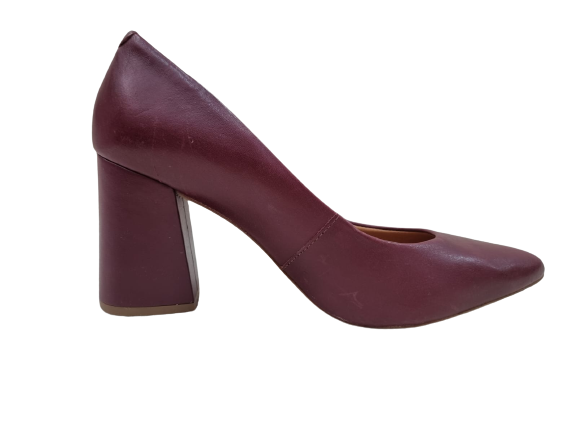 Sapato Social Feminino Bordô em Couro