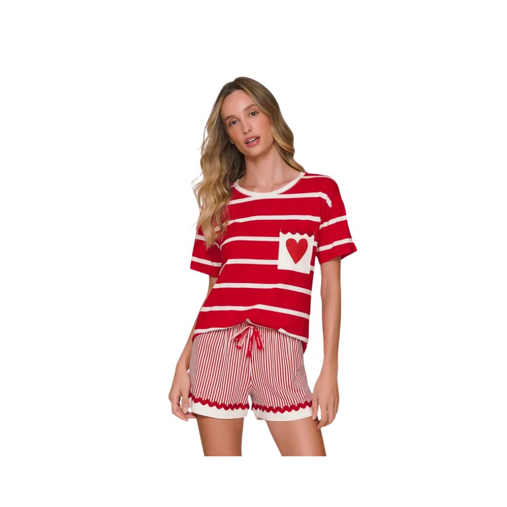 Pijama Curto Feminino Coleção Amore Mio Elegância e Conforto