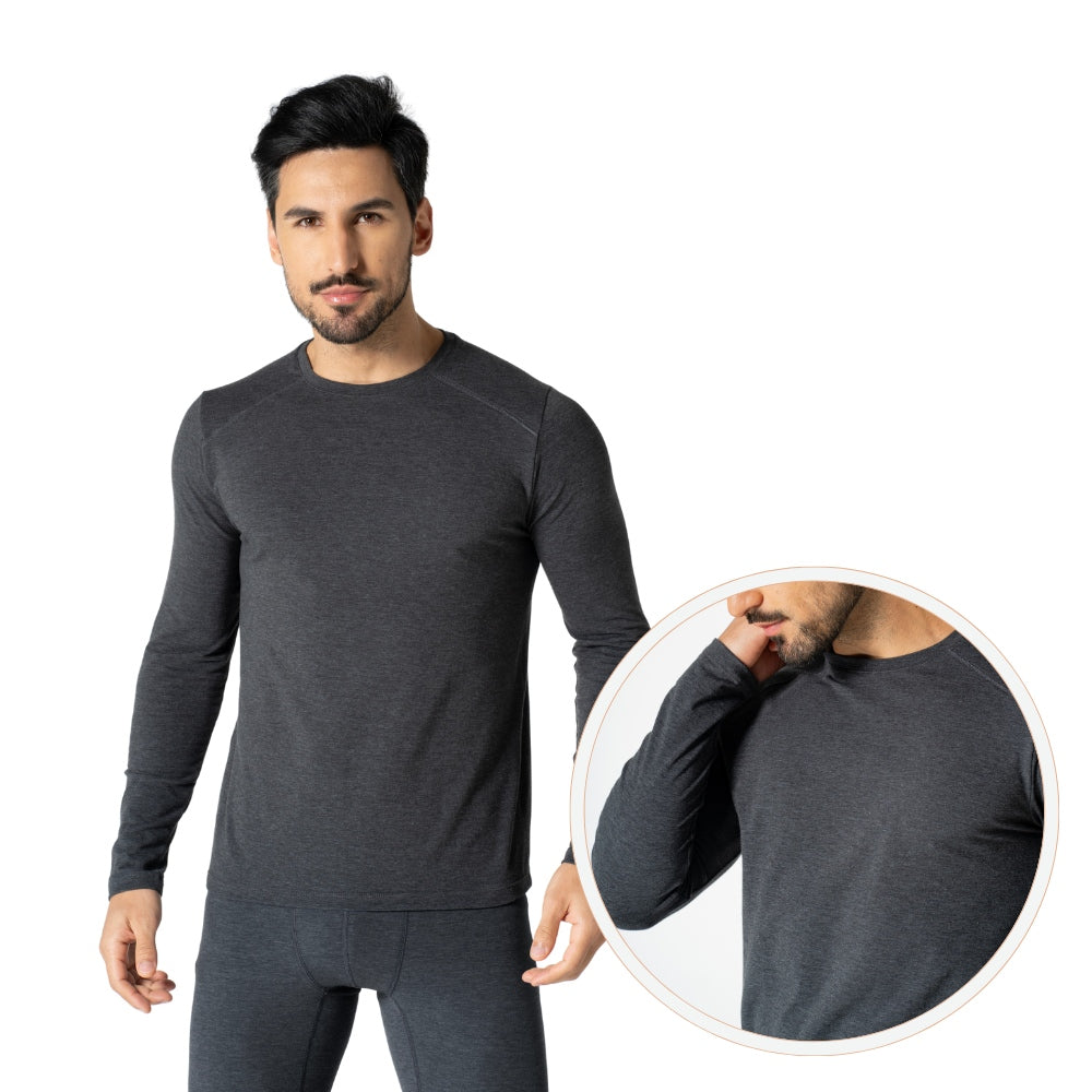 Básica Térmica em Algodão Masculina Gola Redonda