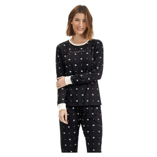 Pijama Manga Longa Feminino Cor com Amor