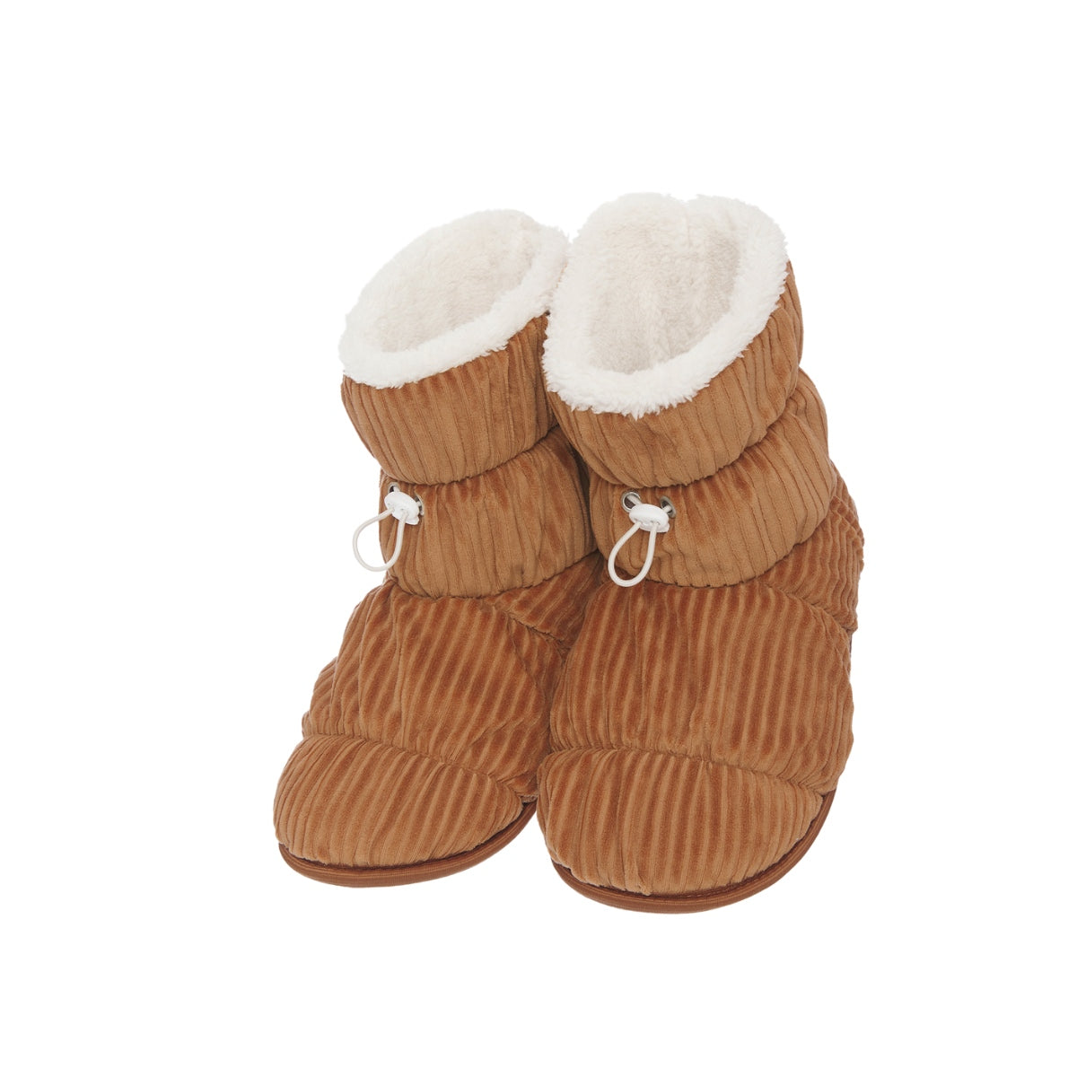 Bota em Plush Cotelê com Pelúcia na Parte Interna e Elástico Regulador