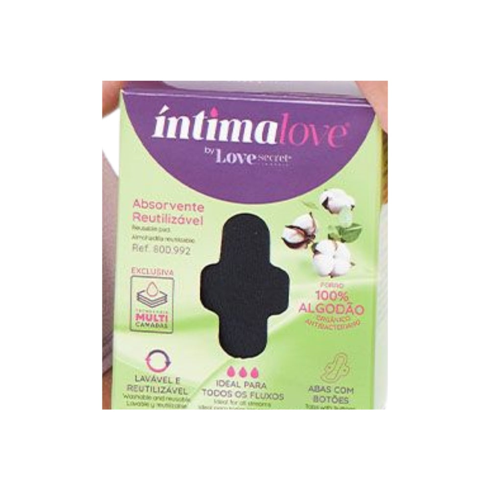 Absorvente Lavável e Reutilizável com Forro em Algodão e Abas com Botões