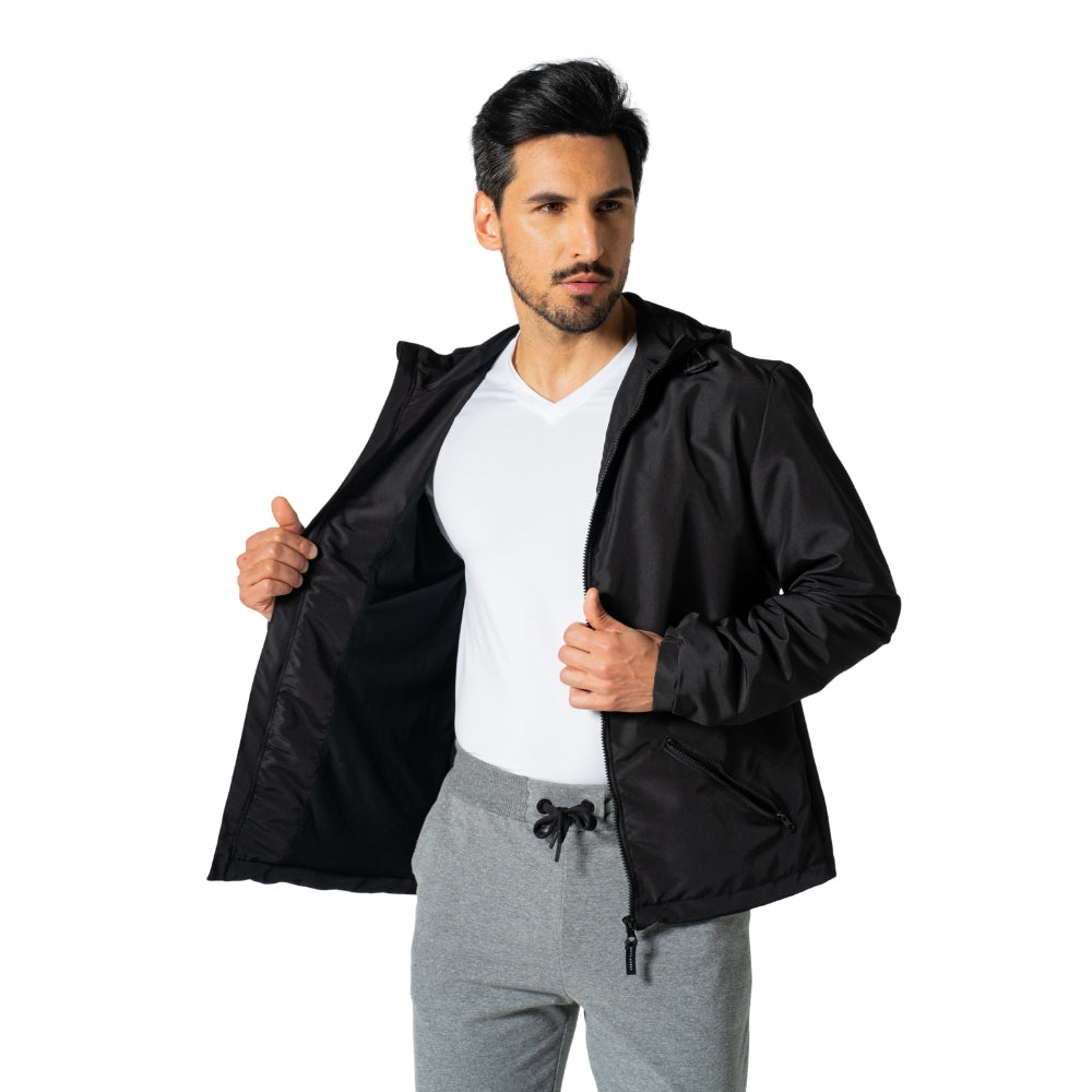 Jaqueta Corta-Vento Masculina com Capuz Forrado