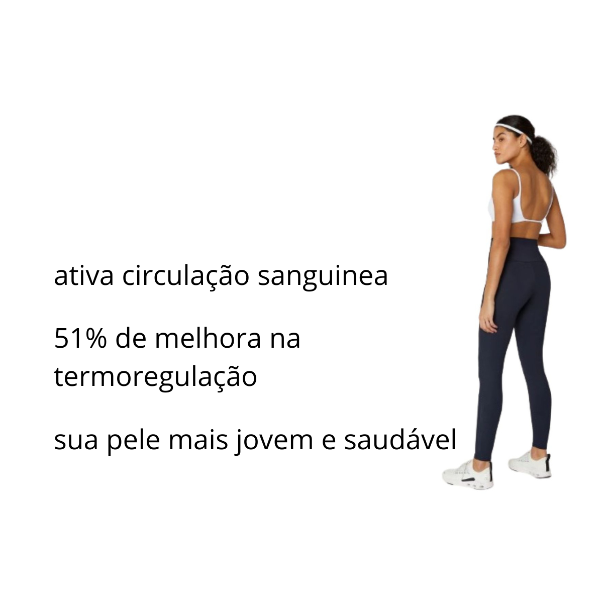 Legging Cós Alto Emana com Bioativos para Melhorar a Microcirculação