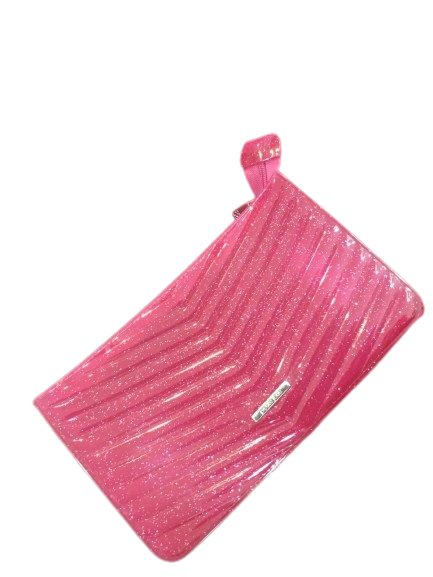 Bolsa Feminina Rosa Com Alça Translúcida Brilhante