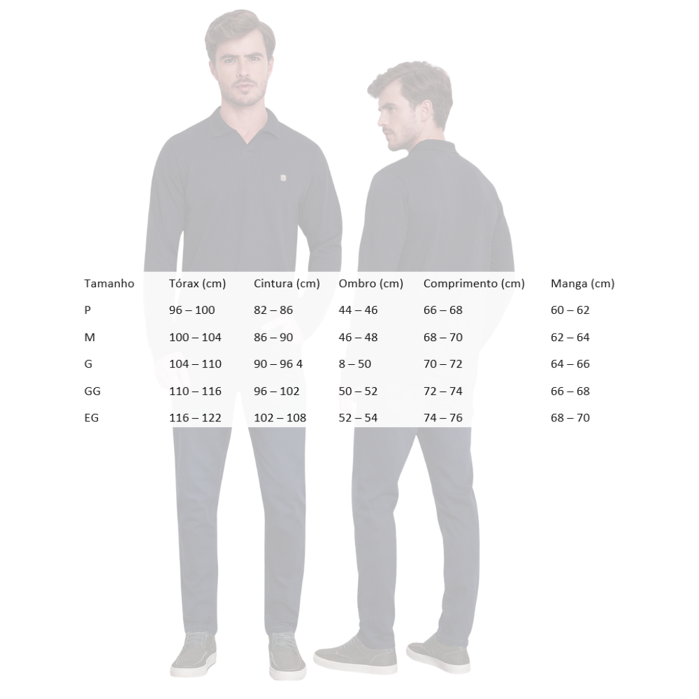 Camisa Masculina Gola Polo Tradicional em Algodão