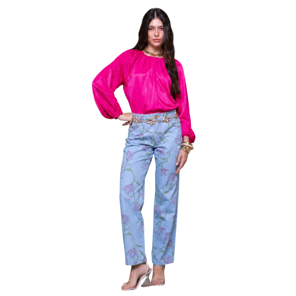 Blusa Feminina com Fenda Lateral Acetinada | Ilícito