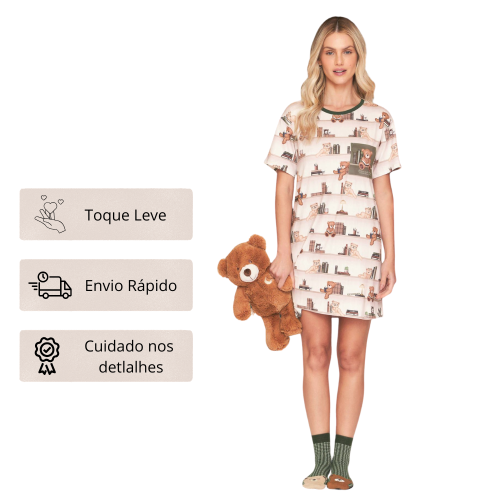 Camisola Manga Curta All Print BB Moment em Sublime Touch