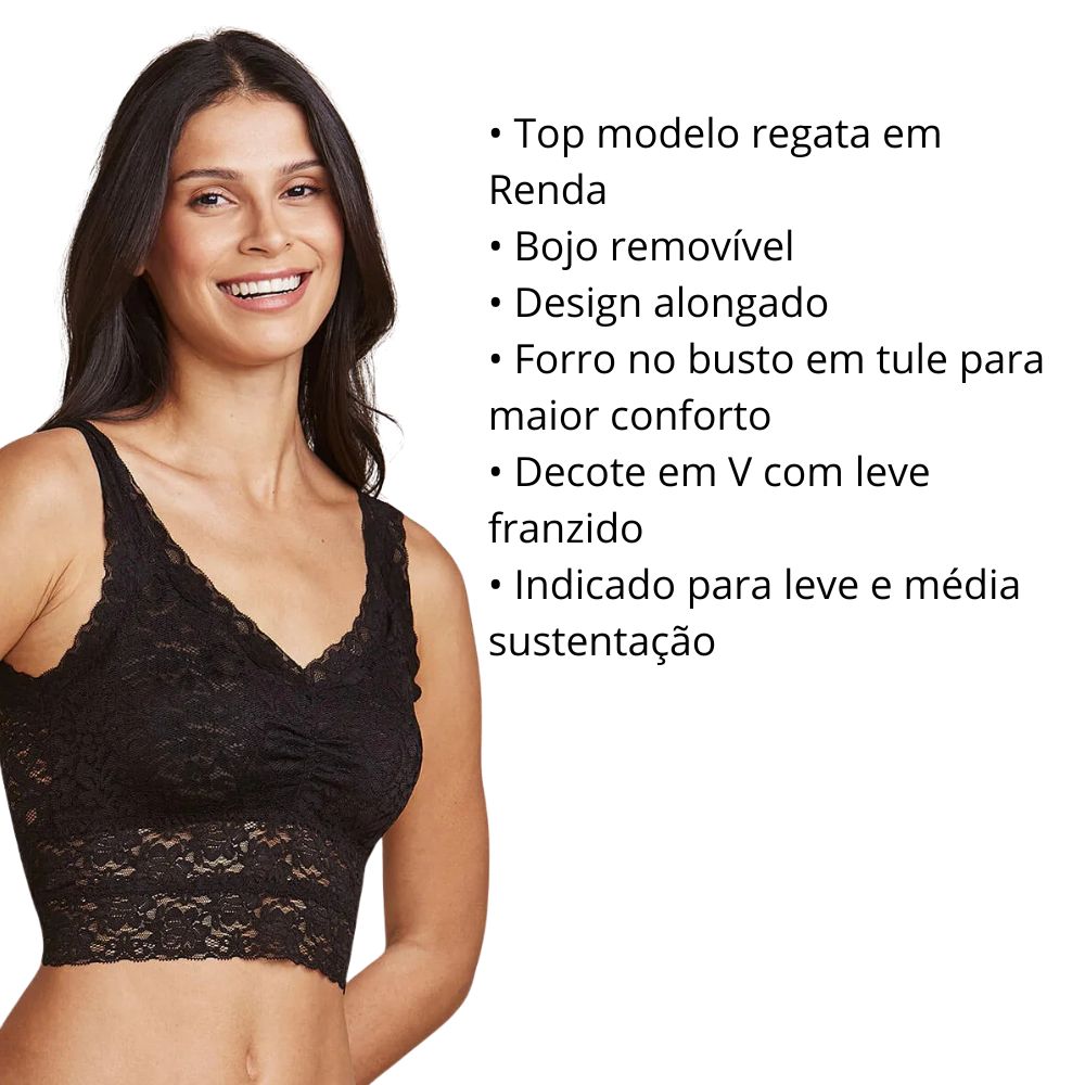 Top Regata Alongado Alça Larga Com Bojo Removível Hope