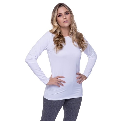 Básica Térmica Feminina Gola Alta Fio Inteligente e Proteção UV