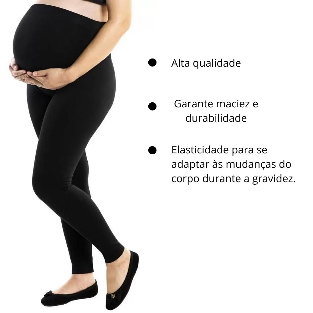Legging de Gestante Fio 150 Clássica e Super Confortável para as Mamães